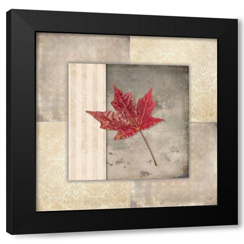 Lodge Leaf Tile 1 Black Modern Wood Framed Art Print by LightBoxJournal