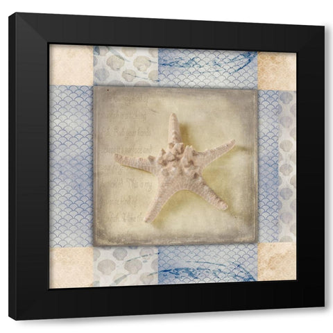 White Sea Bumpy Star Black Modern Wood Framed Art Print by LightBoxJournal