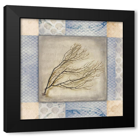 White Sea Sea Leaf Black Modern Wood Framed Art Print by LightBoxJournal