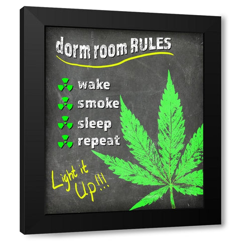 Dorm Room Light It Up Black Modern Wood Framed Art Print by LightBoxJournal