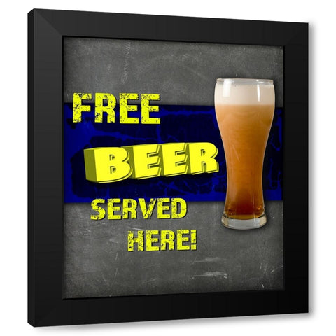 Dorm Room Pub Free Beer Black Modern Wood Framed Art Print by LightBoxJournal