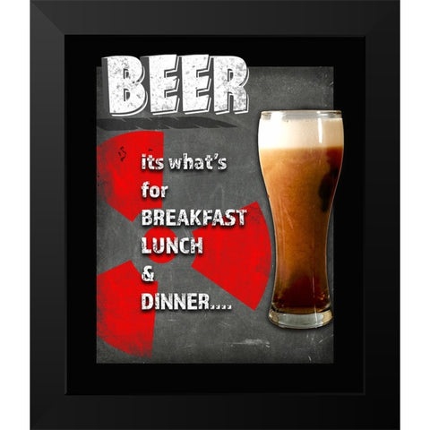 Dorm Room Pub Its Whats For Dinner Black Modern Wood Framed Art Print by LightBoxJournal