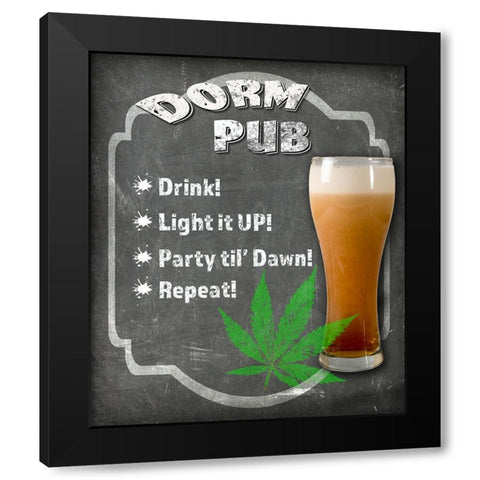 Dorm Room Pub Black Modern Wood Framed Art Print with Double Matting by LightBoxJournal
