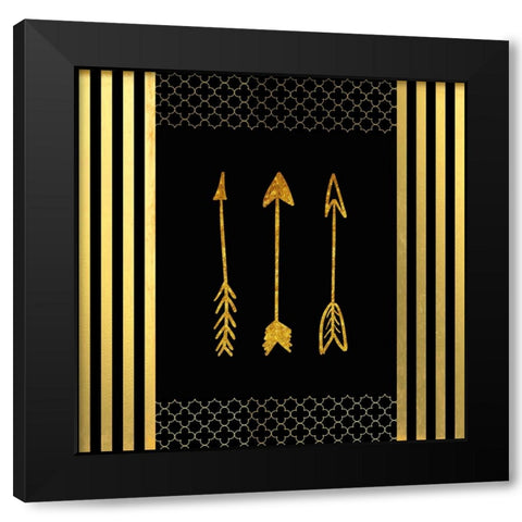 Black And Gold - Feathered Fashion Arrow Black Modern Wood Framed Art Print by LightBoxJournal