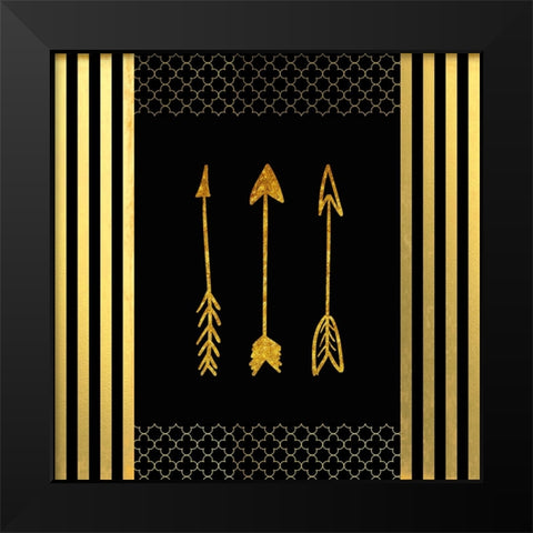 Black And Gold - Feathered Fashion Arrow Black Modern Wood Framed Art Print by LightBoxJournal