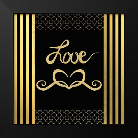 Black And Gold - Feathered Fashion Love Black Modern Wood Framed Art Print by LightBoxJournal