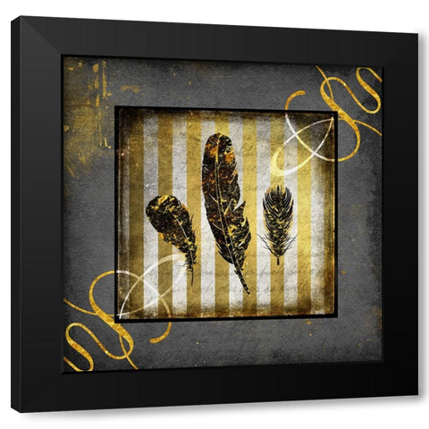 Black And Gold - Feathers Black Modern Wood Framed Art Print by LightBoxJournal
