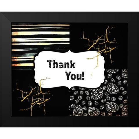 Black And Gold - Thank you 3 Black Modern Wood Framed Art Print by LightBoxJournal