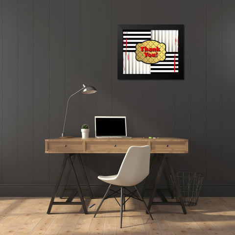 Black And Gold - Thank you 4 Black Modern Wood Framed Art Print by LightBoxJournal