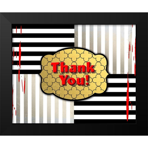 Black And Gold - Thank you 4 Black Modern Wood Framed Art Print by LightBoxJournal