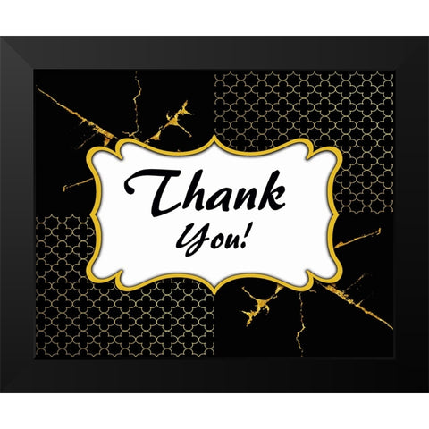Black And Gold - Thank you 5 Black Modern Wood Framed Art Print by LightBoxJournal