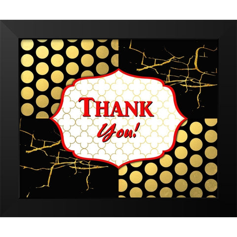 Black And Gold - Thank you 6 Black Modern Wood Framed Art Print by LightBoxJournal