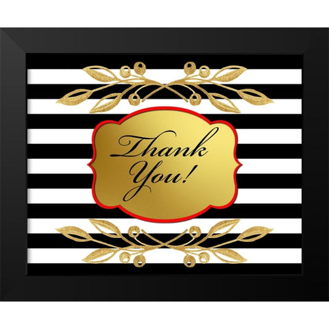 Black And Gold - Thank you 7 Black Modern Wood Framed Art Print by LightBoxJournal