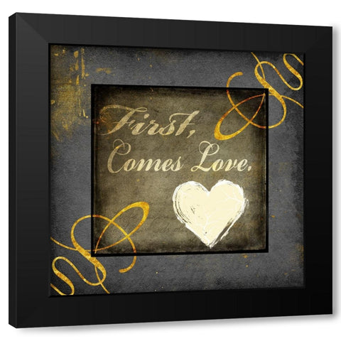 First Comes Love Black Modern Wood Framed Art Print with Double Matting by LightBoxJournal