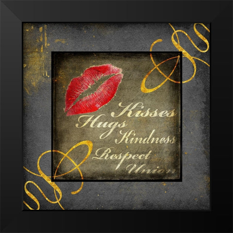 Gold First Comes Love 2 Black Modern Wood Framed Art Print by LightBoxJournal