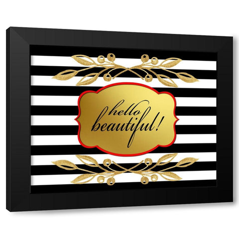 Gold Hello Beautiful Black Modern Wood Framed Art Print with Double Matting by LightBoxJournal