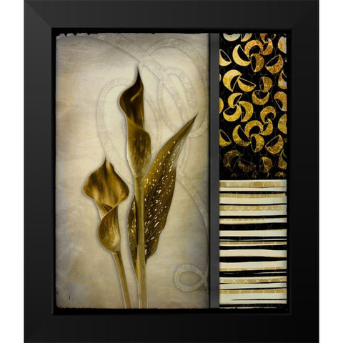 Gold Lily 1 Black Modern Wood Framed Art Print by LightBoxJournal