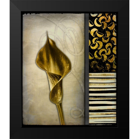 Gold Lily 2 Black Modern Wood Framed Art Print by LightBoxJournal