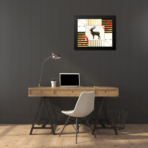 Gold Love Stag Black Modern Wood Framed Art Print by LightBoxJournal