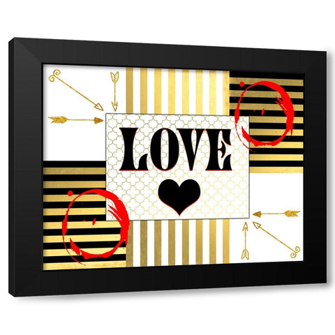 Gold Love Black Modern Wood Framed Art Print with Double Matting by LightBoxJournal