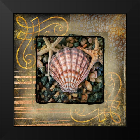 Gold Sea Scape 2 Black Modern Wood Framed Art Print by LightBoxJournal