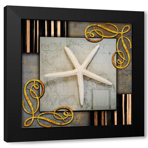 Gold Sea Scape 3 Black Modern Wood Framed Art Print by LightBoxJournal