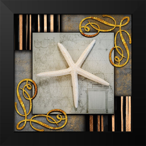 Gold Sea Scape 3 Black Modern Wood Framed Art Print by LightBoxJournal