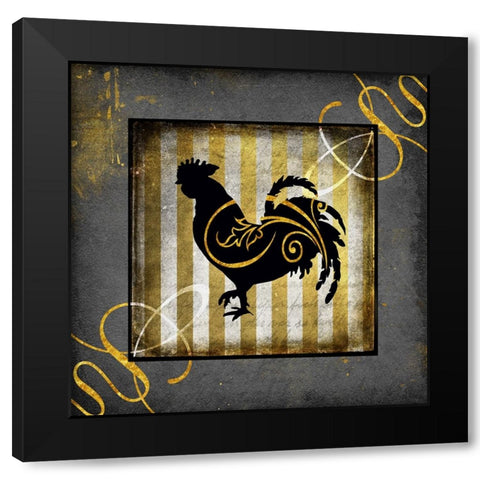 Gold Welcome To Our Bistro Chicken 2 Black Modern Wood Framed Art Print with Double Matting by LightBoxJournal