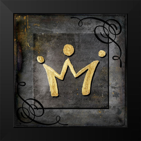 Grunge Gold Crown Black Modern Wood Framed Art Print by LightBoxJournal