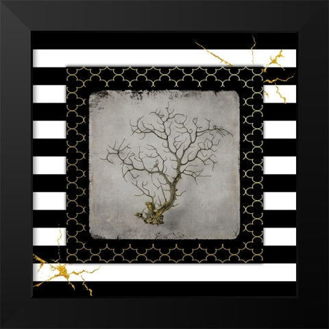 Golden Sea With Stripes 4 Black Modern Wood Framed Art Print by LightBoxJournal