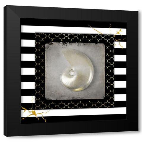 Golden Sea With Stripes 5 Black Modern Wood Framed Art Print with Double Matting by LightBoxJournal
