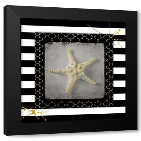 Golden Sea With Stripes Black Modern Wood Framed Art Print by LightBoxJournal