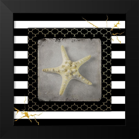 Golden Sea With Stripes Black Modern Wood Framed Art Print by LightBoxJournal