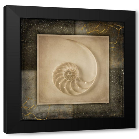 Light Gold Sea Warm Black Modern Wood Framed Art Print with Double Matting by LightBoxJournal