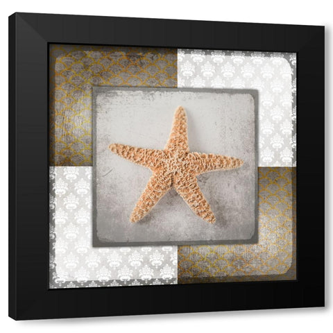 Vintage Natuical Star Black Modern Wood Framed Art Print by LightBoxJournal