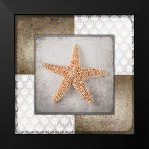 Vintage Natuical Star Black Modern Wood Framed Art Print by LightBoxJournal
