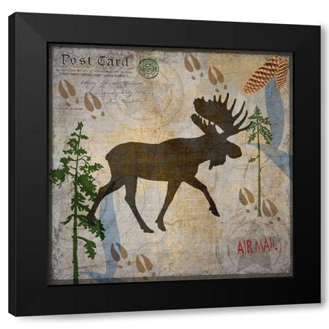 Bear Lodge Moose Black Modern Wood Framed Art Print with Double Matting by LightBoxJournal