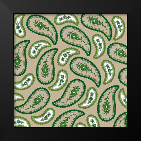 Camo Paisley 1 Black Modern Wood Framed Art Print by LightBoxJournal