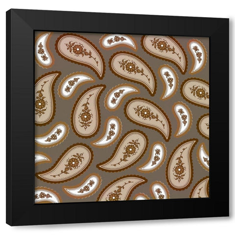 Camo Paisley 2.0 Black Modern Wood Framed Art Print by LightBoxJournal