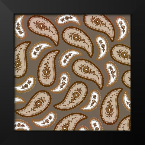 Camo Paisley 2.0 Black Modern Wood Framed Art Print by LightBoxJournal