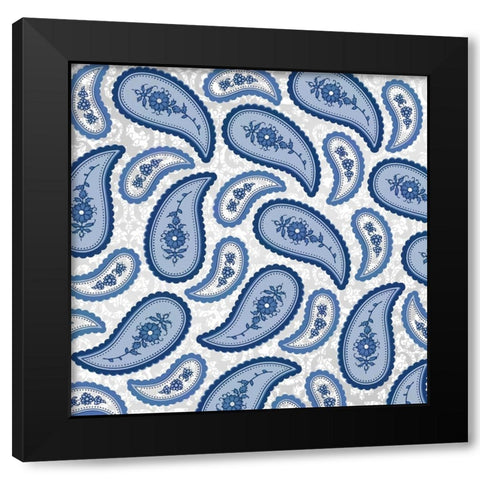 Camo Paisley 4_Blue 2 Black Modern Wood Framed Art Print by LightBoxJournal