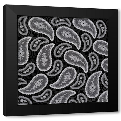 Camo Paisley 4_texture 2 Black Modern Wood Framed Art Print by LightBoxJournal