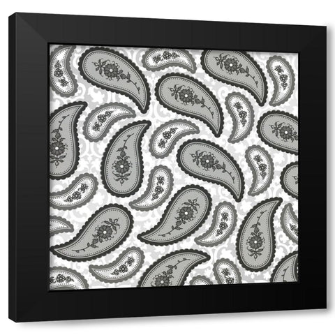 Camo Paisley 4_texture 3 Black Modern Wood Framed Art Print by LightBoxJournal