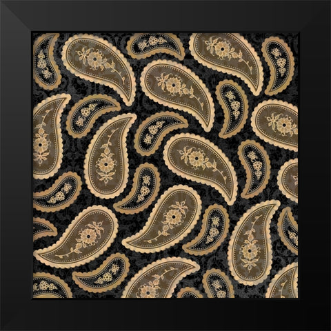 Camo Paisley 4_texture 5 Black Modern Wood Framed Art Print by LightBoxJournal