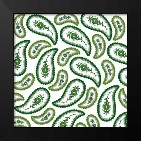 Camo Paisley 4 Black Modern Wood Framed Art Print by LightBoxJournal