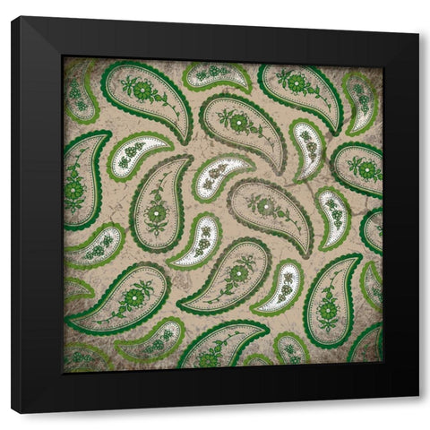 Camo Paisley Grunge Black Modern Wood Framed Art Print by LightBoxJournal