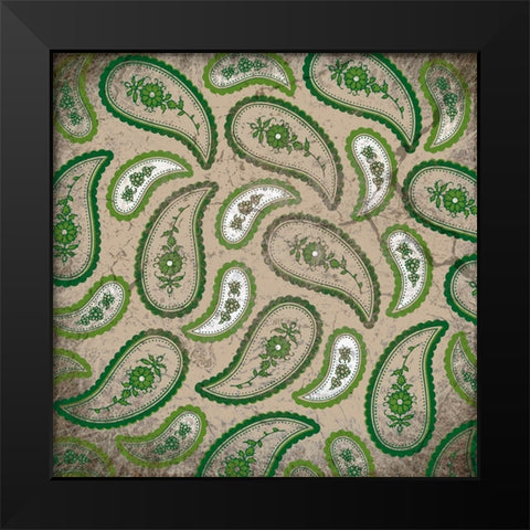 Camo Paisley Grunge Black Modern Wood Framed Art Print by LightBoxJournal