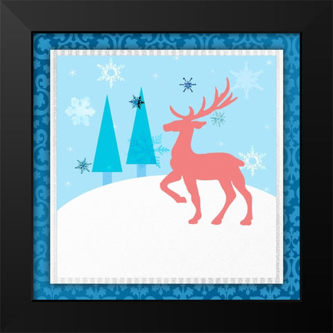 Christmas Deer 1 Black Modern Wood Framed Art Print by LightBoxJournal