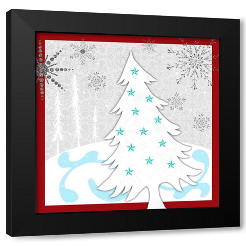 Christmas Snowman 2 Black Modern Wood Framed Art Print with Double Matting by LightBoxJournal