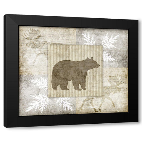 Decorative Lodge Bear 1 Black Modern Wood Framed Art Print with Double Matting by LightBoxJournal